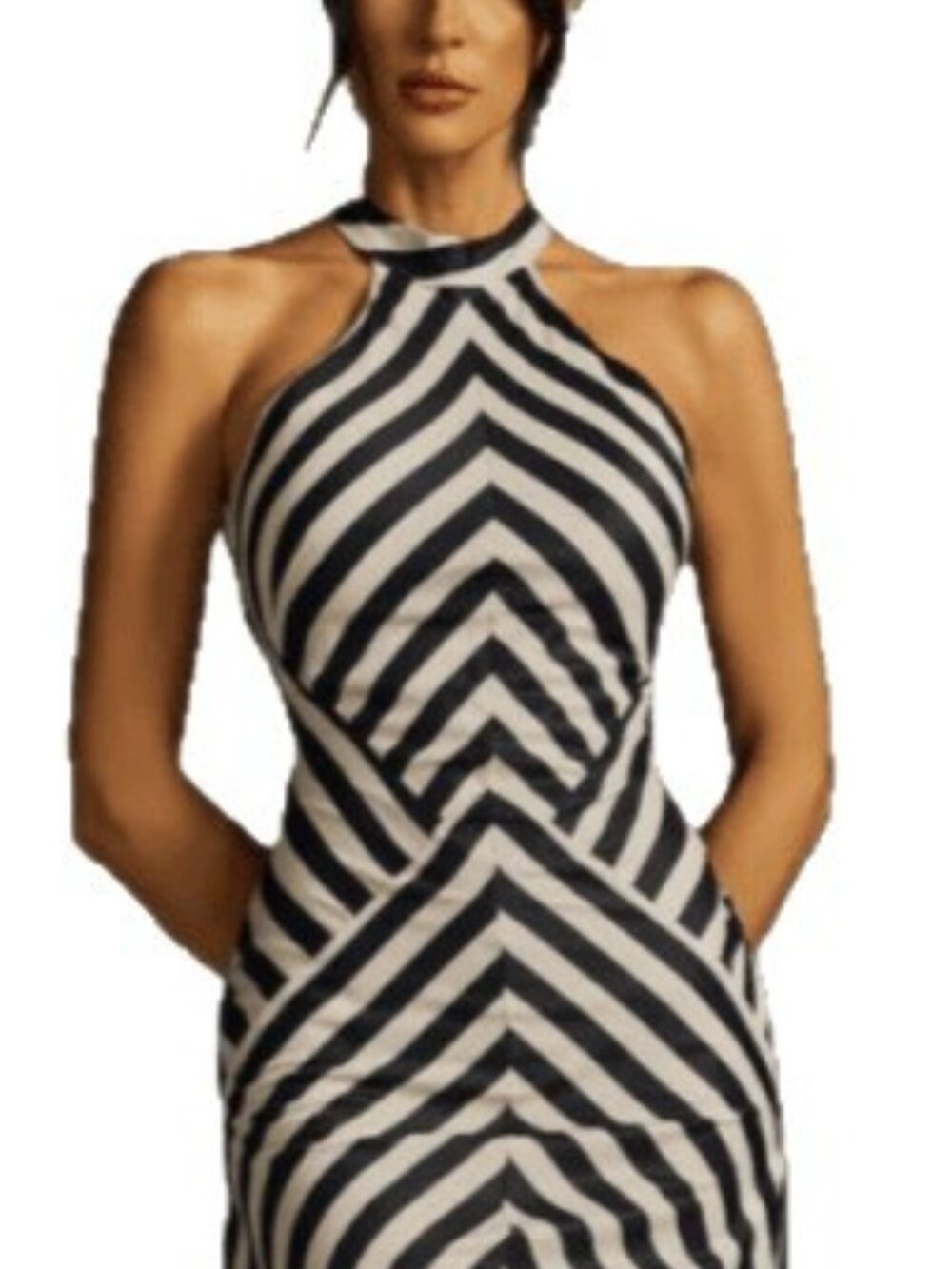 Women's Zebra Print Backless Maxi Dress - Picture 5 of 6
